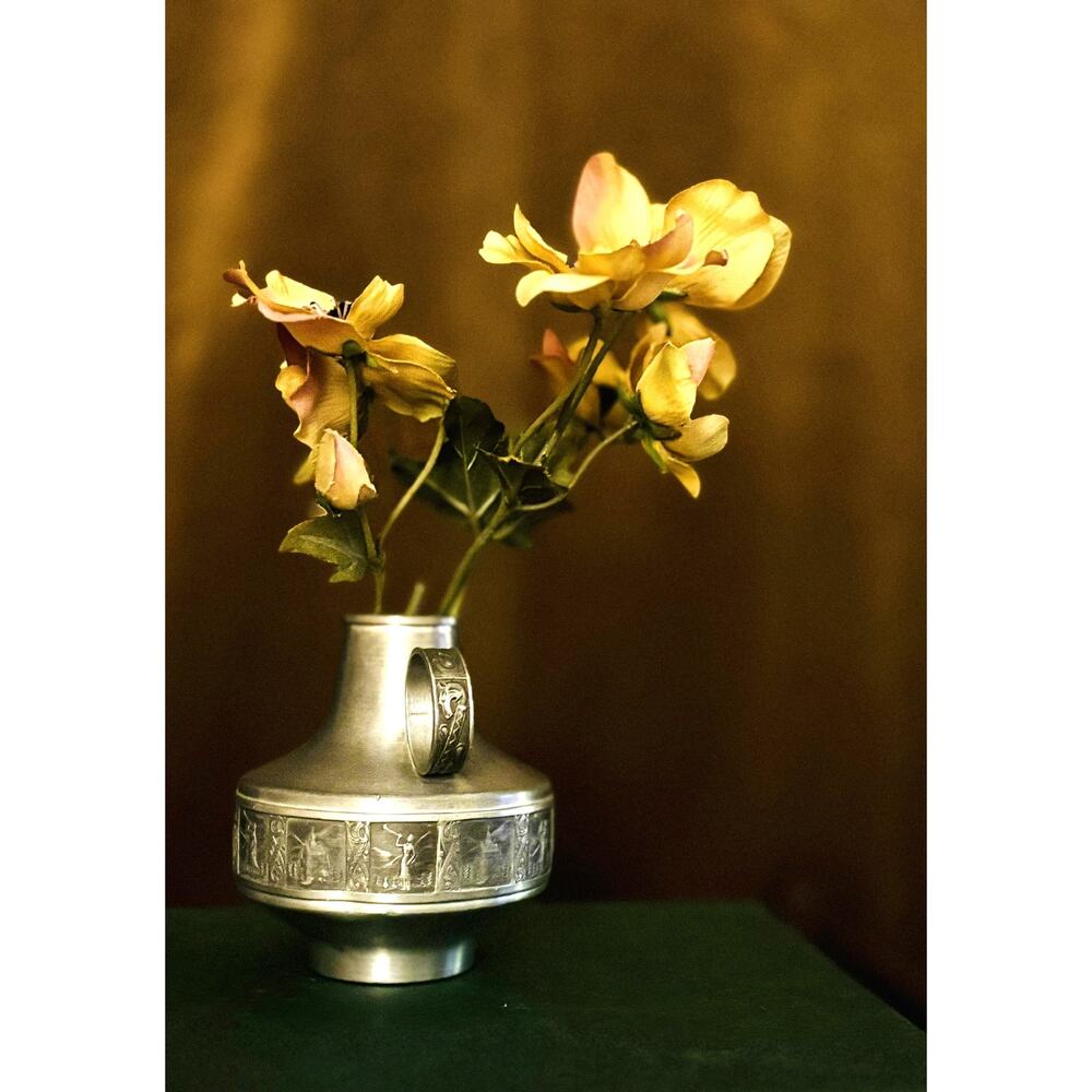 Vintage Kyrre Norsk Tinn Pewter Vase 1960s-70s Retro with Handle